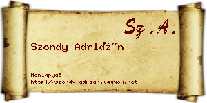 Szondy Adrián névjegykártya