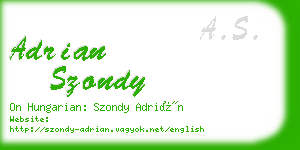 adrian szondy business card